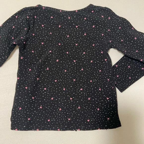 H&M girl’s long-sleeve heart patterned shirt — 2-4 years - Picture 3 of 3